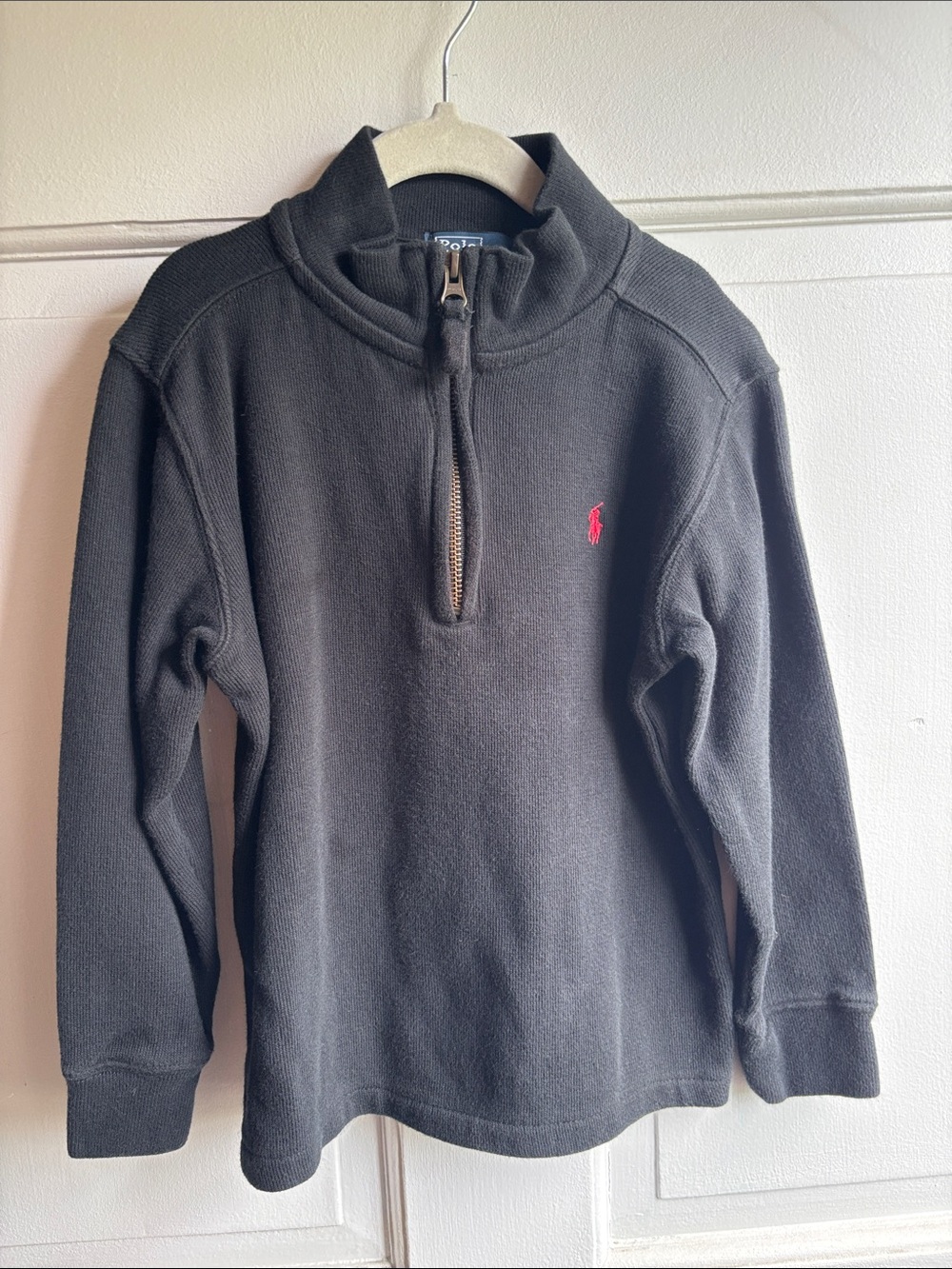 RALPH LAUREN Black Quarter-Zip Sweatshirt